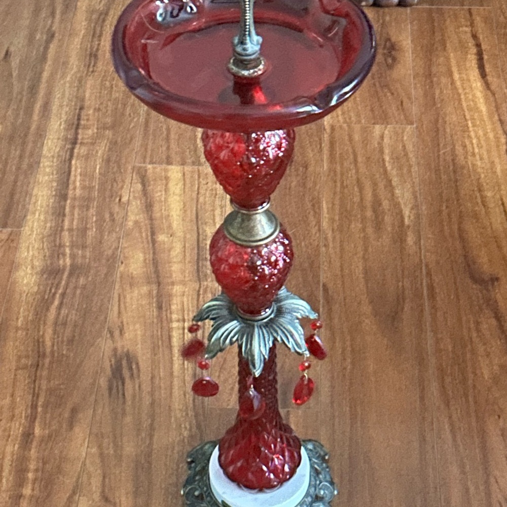 Elegant Red Glass antique ashtray